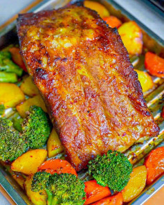 Sườn Nướng Cam Vàng Óng Mùi Thơm Lừng Cả Không Gian Bếp