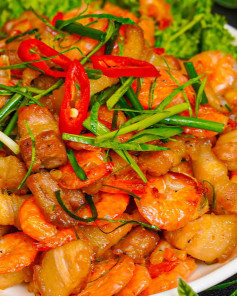 Tép Rang Thịt Ba Rọi Giòn Thơm Đậm Đà Hương Vị Quê Nhà