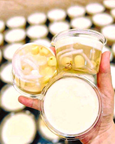 Thạch Dừa Sen Nhãn Kem Cheese Mát Lạnh Béo Mịn Ăn Là Mê