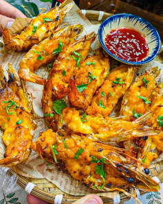 Tôm Nướng Sốt Phô Mai Trứng Muối Béo Bùi Ăn Là Ghiền