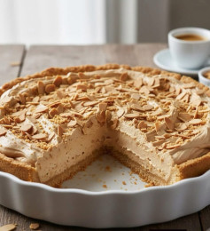 Torta de Baba de Caramelo com Amêndoas Crocantes