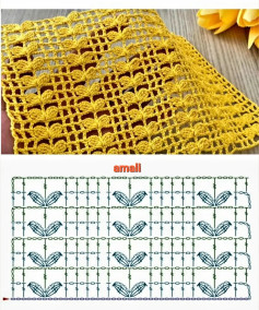 طرح زیبای بافتنی گلبرگ زرد با قلاب