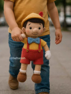 عروسک قلاب‌بافی پینوکیو دوست‌داشتنی برای کودکان