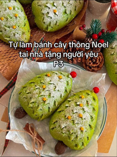 Bánh Cây Thông Giáng Sinh Xanh Mát Tặng Người Thương