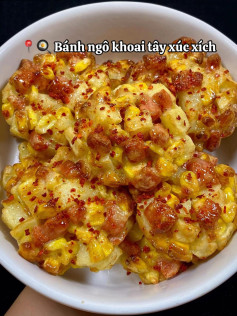 Bánh ngô giòn rụm, đậm đà vị xúc xích khoai tây