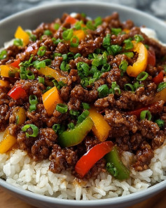 Beef and Pepper Rice Bowl