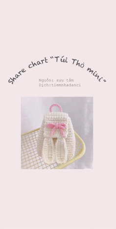 Biểu đồ móc len: Hướng dẫn làm túi thỏ xinh xắn.