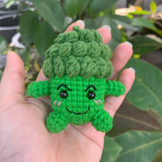 Búp bê móc len hình bông cải xanh xinh xắn và dễ thương