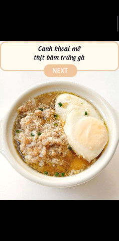 Canh khoai mỡ thịt bằm bổ dưỡng cho bé yêu