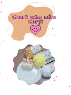 Chart hướng dẫn móc len hình cơm nắm Corgi dễ thương