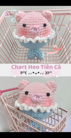 Chart móc heo tiên cá dễ thương và độc đáo cho bé yêu