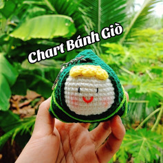 Chart móc len bánh giò dễ thương cho người mới bắt đầu