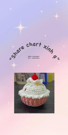 Chart móc len cupcake dễ thương, món quà handmade tuyệt vời