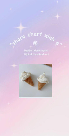 Chart móc len dễ thương cho cây kem handmade của bạn