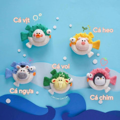 Chart móc len hình cá thú vị với các loài động vật ngộ nghĩnh