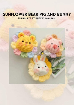 Chart móc len hình thú bông hoa hướng dương đáng yêu