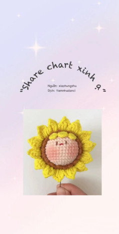 Chart móc len hoa hướng dương dễ thương cho người mới bắt đầu