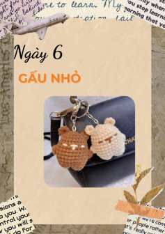 Chart móc len Ngày 6: Hướng dẫn làm móc khóa gấu nhỏ