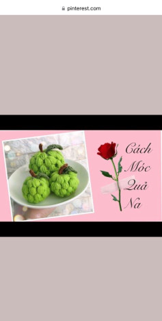 Chart móc len tạo quả mãng cầu dễ thương chi tiết