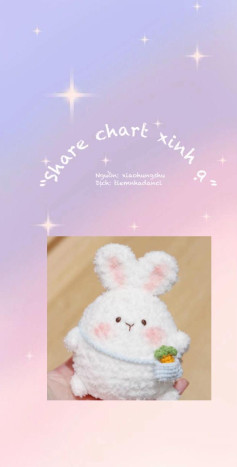 Chart móc len thỏ bông đáng yêu cho người mới học