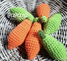 Chart móc len trái đu đủ amigurumi đầy màu sắc