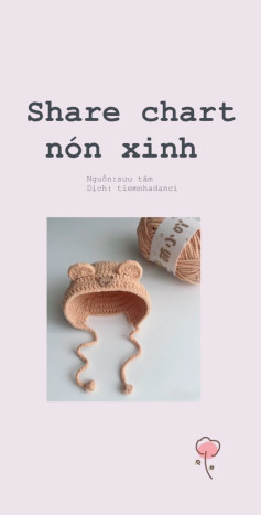 Chart móc nón tai gấu dễ thương cho bé yêu của bạn