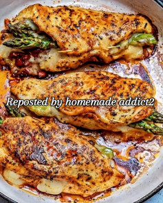Cheesy Asparagus Stuffed Chicken Delight