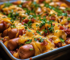 Cheesy Chili Crescent Dog Bake