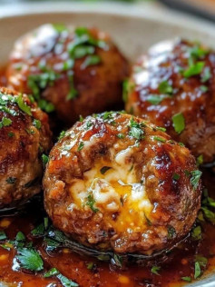 Cheesy Mozzarella-Stuffed Turkey Meatballs Delight