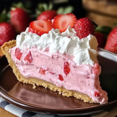 Chilled Strawberry Delight Cream Pie