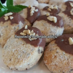 Choco-Dipped Coffee Pecan Delight Cookies