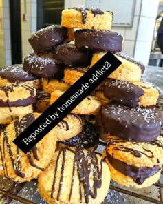 Chocolate-Dipped Coconut Delight Biscuits