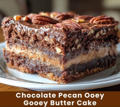 Chocolate Pecan Ooey Gooey Butter Cake