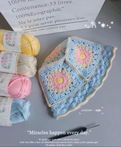 Colorful Crochet Hexagon Blanket with Pastel Yarn
