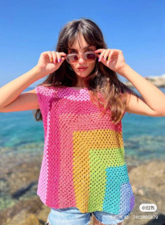 Colorful Crochet Top Perfect for Beach Days
