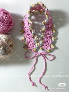 Colorful Flower Crochet Scarf with Tassels Pattern