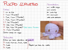 Cómo hacer un pulpo llavero de crochet paso a paso