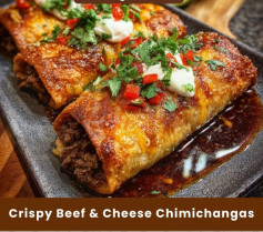 Crispy Beef & Cheese Chimichangas