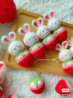 Crochet Bunny Strawberry Amigurumi Pattern for Cute Handmade Toys