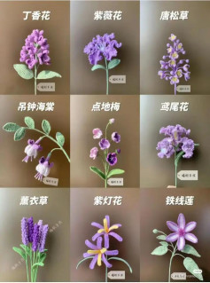 Crochet Flower Chart Featuring Nine Beautiful Floral Designs