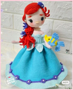 Crochet Mermaid Doll with Fish Pattern Tutorial