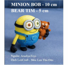 Crochet Minion Bob and Bear Tim Pattern for Amigurumi Lovers