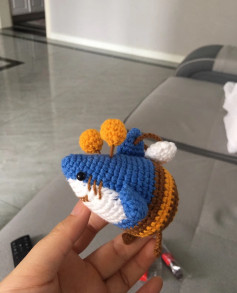 Crochet Pattern: Adorable Blue Shark with Yellow Accents