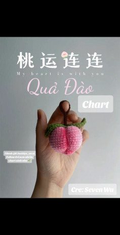 Crochet Pattern: Cute Peach Keychain Tutorial