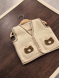 Crochet Pattern for Cute Bear Pocket Vest