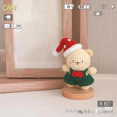 Crochet Pattern for Cute Christmas Bear with Santa Hat