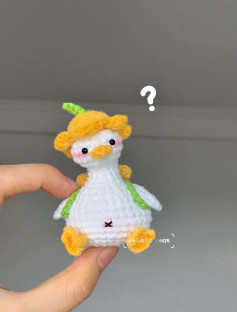 Crochet Pattern for Cute Duckling with Flower Hat