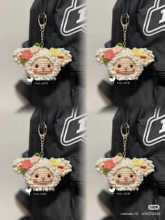 Crochet Pattern for Cute Sheep Head Plush Toy