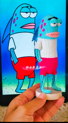 Crochet Pattern for Quirky Cartoon Fish Character Amigurumi