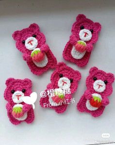 Cute Crochet Bear with Strawberry Pattern